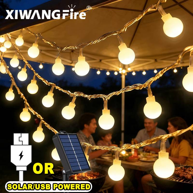 Lighting Decor In Room - 3-10M 태양광/USB/배터리 스트링 조명, 요정 글로브