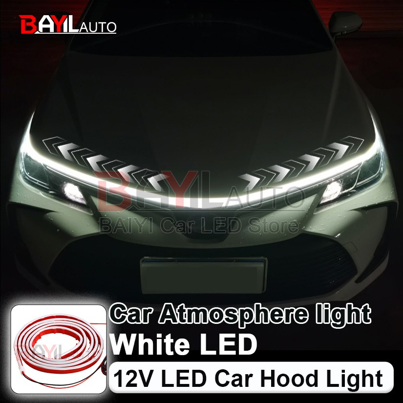 Ambient Led Strip - 12V 화이트 자동차 후드 라이트 스트립,