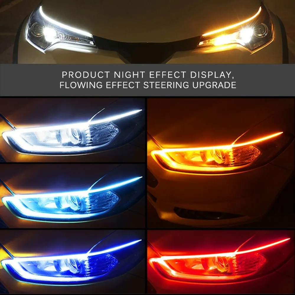 Ambient Led Strip - 2 Pcs 자동차 DRL 유연한 방수