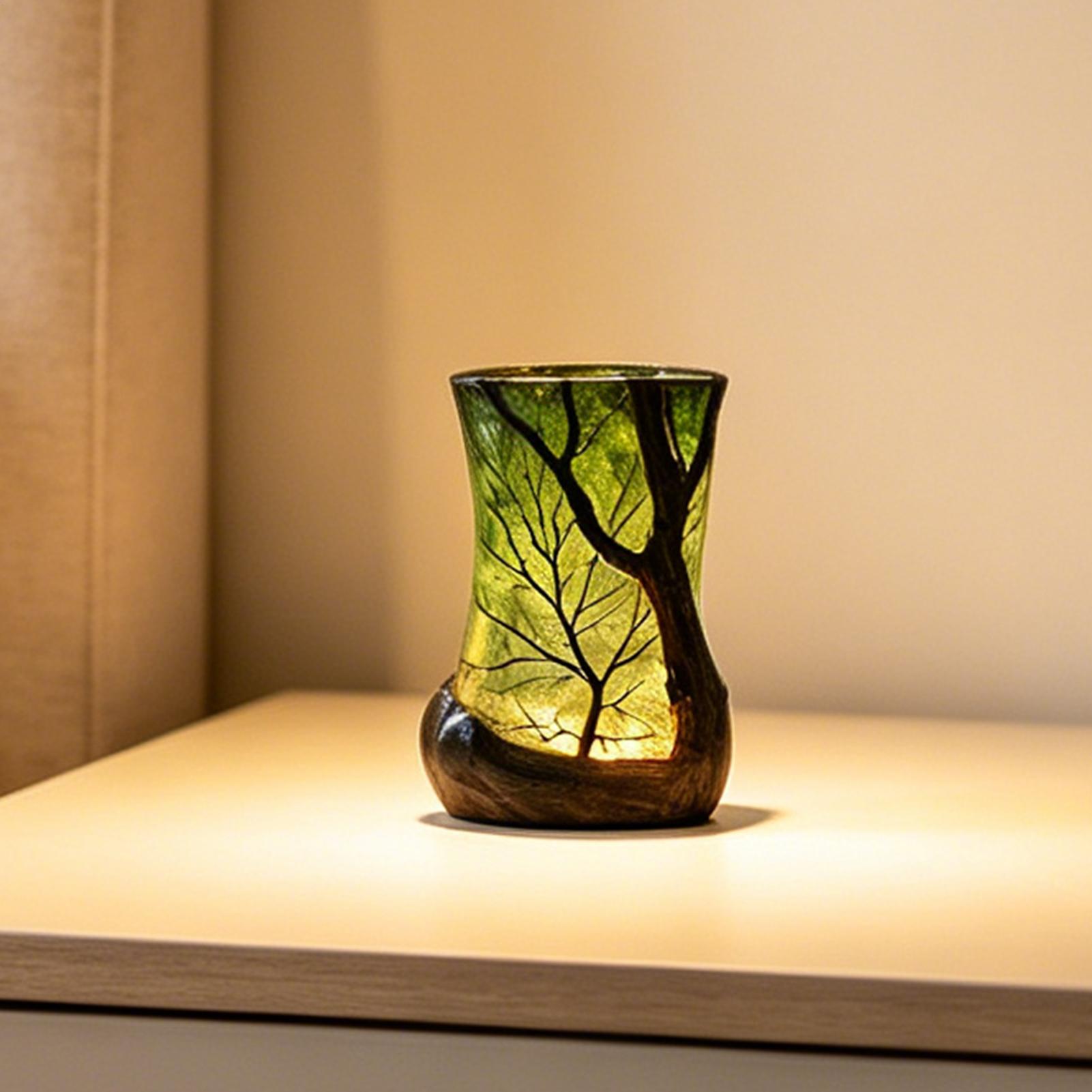 Lighting Decor In Room - 침대 옆 테이블 램프 숲 모양