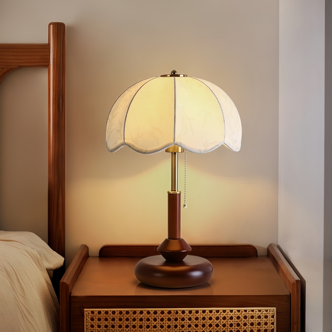 Lighting Decor In Room - 빈티지 스캘럽 돔 테이블 램프, 침실