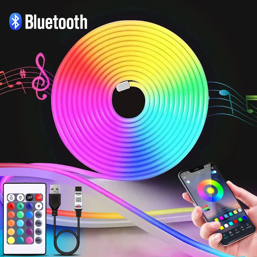 Lighting Decor In Room - 1-5m RGB LED 네온 스트립 라이트