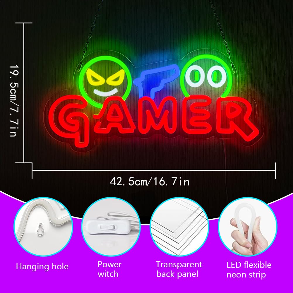 게이머 네온사인 LED 벽등 맞춤형 다채로운 게임 네온 - Lighting Decoration Wedding 리뷰 및 가격
