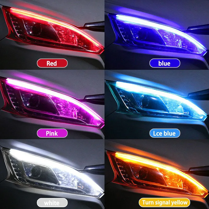 2 Pcs 자동차 DRL 유연한 방수 헤드 라이트 LE - Ambient Led Strip 리뷰 및 가격