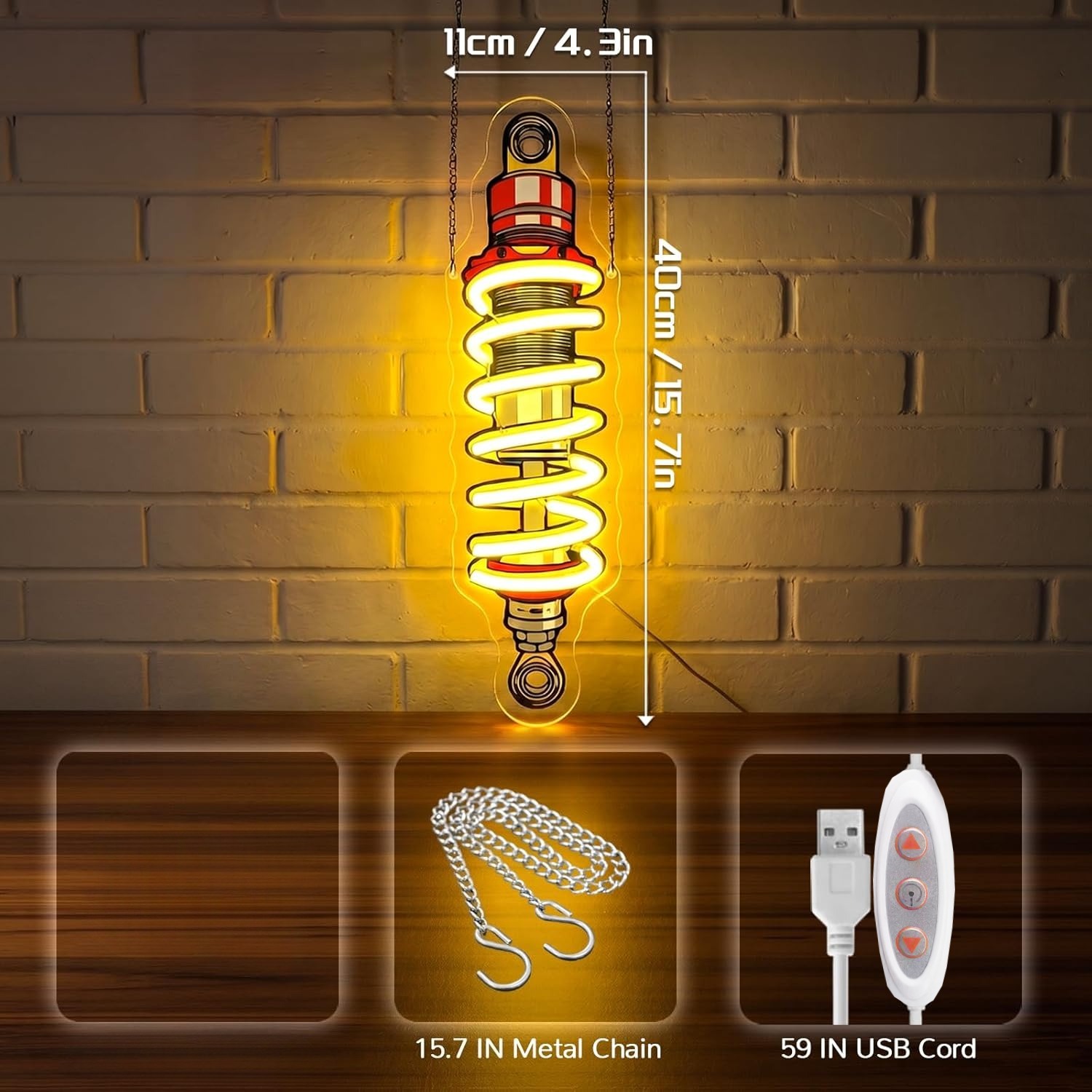 충격 흡수 장치 LED 네온 조명 USB 디밍 가능 자 - Garage Lighting Decor 리뷰 및 가격