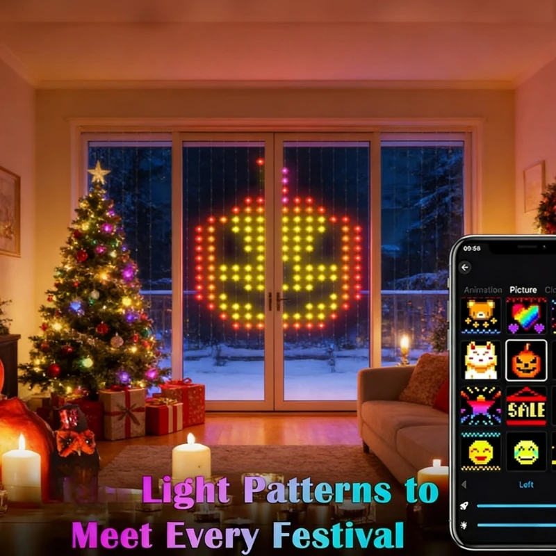스마트 400LED 커튼 조명, 음악 동기화 DIY 요 - Lighting Decoration Wedding 리뷰 및 가격