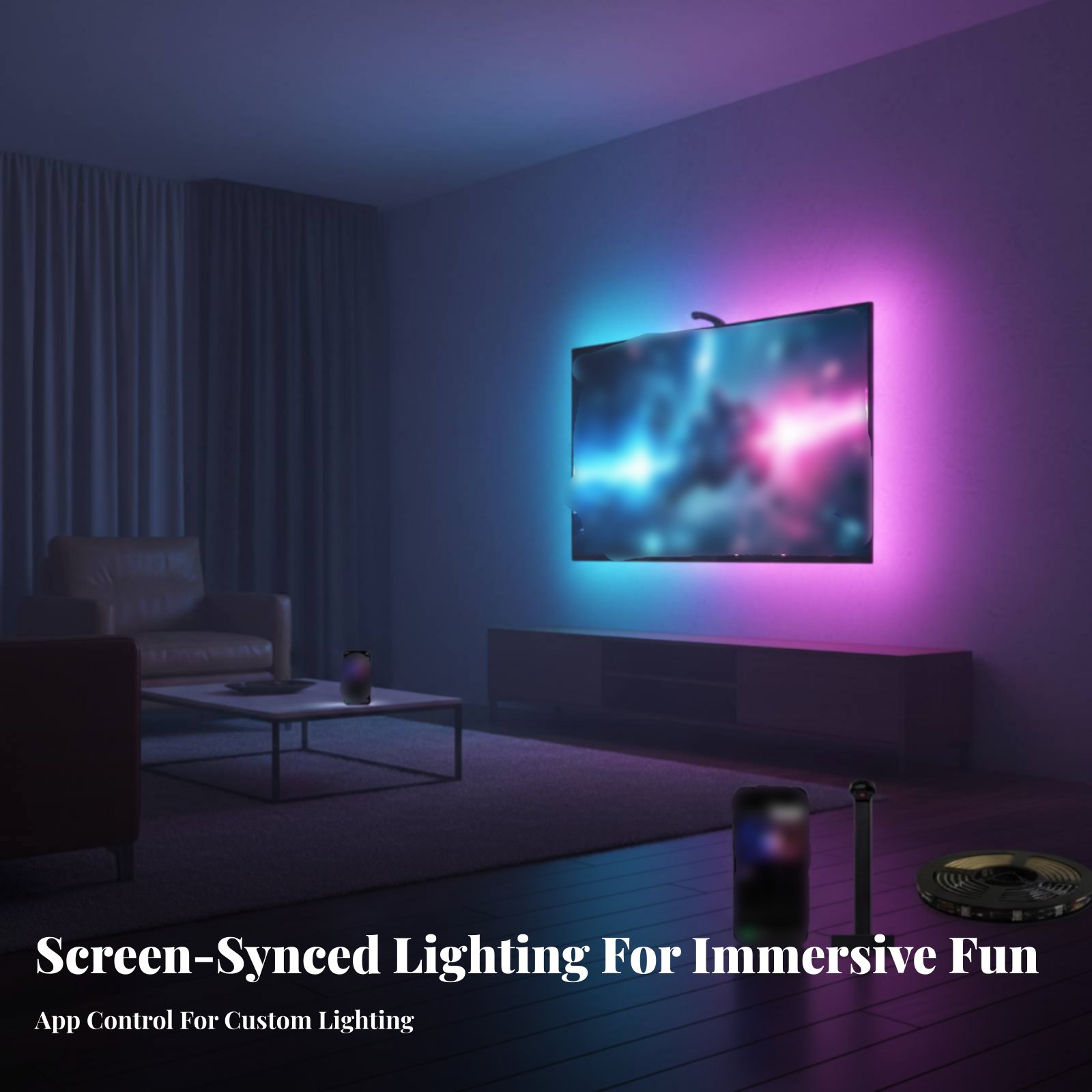 스크린 동기화 조명 스트립 스트립 앱 제어 스크린 동기 - Ambient Led Strip 리뷰 및 가격