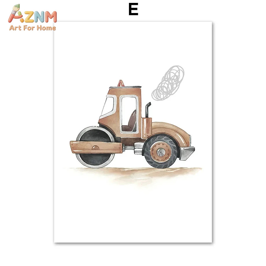 6개 북유럽풍 모던 만화 자동차 엔지니어링 차량 굴착기 - Lighting Mcqueen Bedroom Decor 리뷰 및 가격