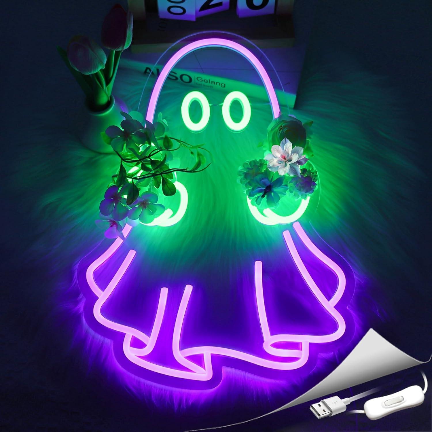 유령 네온사인 USB 전원 LED 디밍 가능 네온 조명 - Lighting Decor In Room 리뷰 및 가격