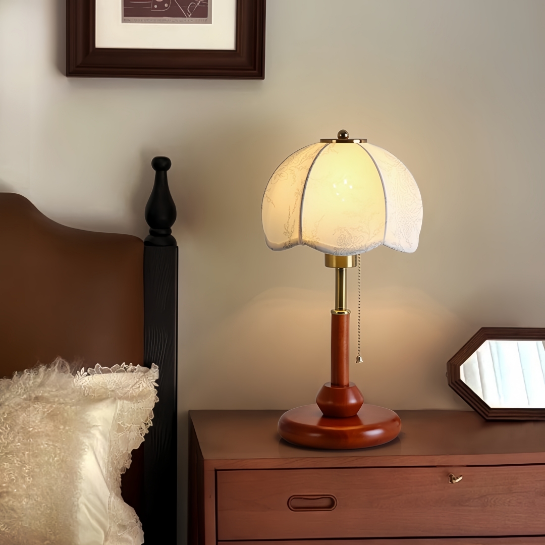 빈티지 스캘럽 돔 테이블 램프, 침실 협탁, 서재, 현 - Lighting Decor In Room 리뷰 및 가격