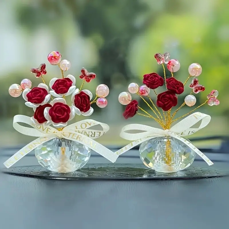1PC 크리스탈 유리 로즈 대시보드 장식 - 우아한 집 - Lighting Mcqueen Bedroom Decor 리뷰 및 가격