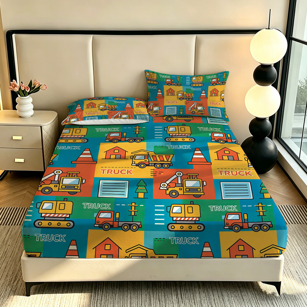 3피스 만화 자동차 프린트 칩리스 침대 시트 세트 (다 - Lighting Mcqueen Bedroom Decor 리뷰 및 가격