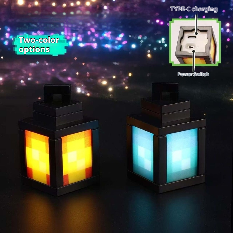 마인크래프트 랜턴 키체인 미니 LED 발광 픽셀 모델  - Lighting Decor Minecraft 리뷰 및 가격