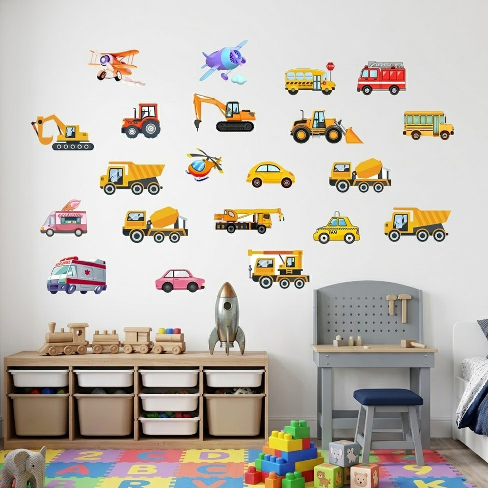 빛나는 자동차 벽 스티커 21개 세트 주야간 듀얼 컬러 - Lighting Mcqueen Bedroom Decor 리뷰 및 가격