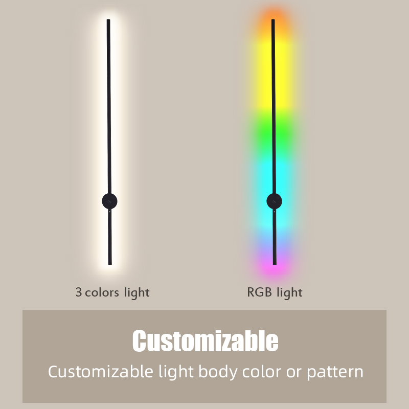 현대적인 충전식 LED 벽등 블랙 알루미늄 바디 선형  - Lighting Decor In Room 리뷰 및 가격