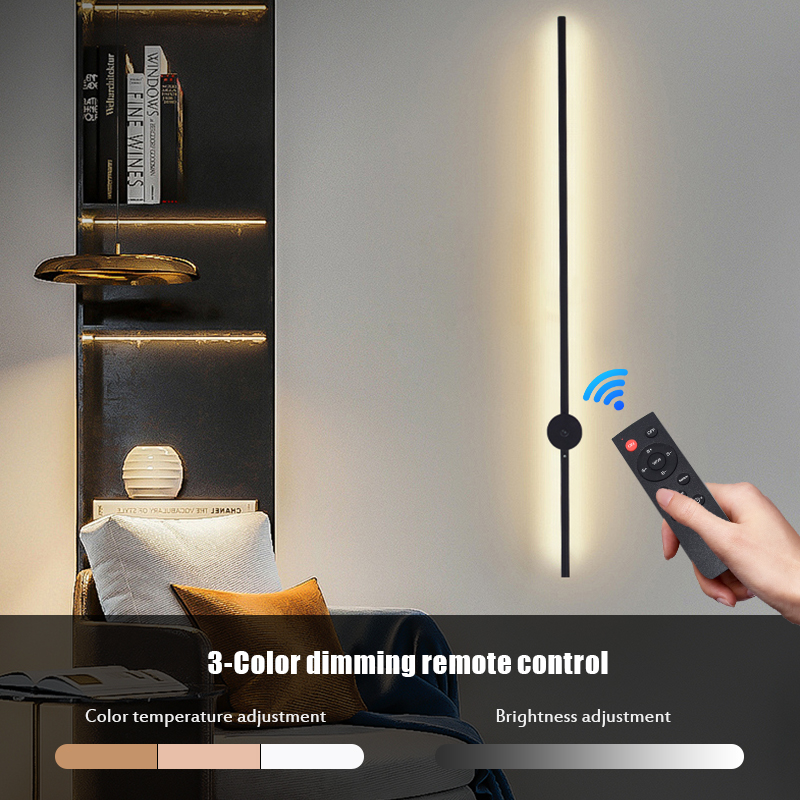 현대적인 충전식 LED 벽등 블랙 알루미늄 바디 선형  - Lighting Decor In Room 리뷰 및 가격