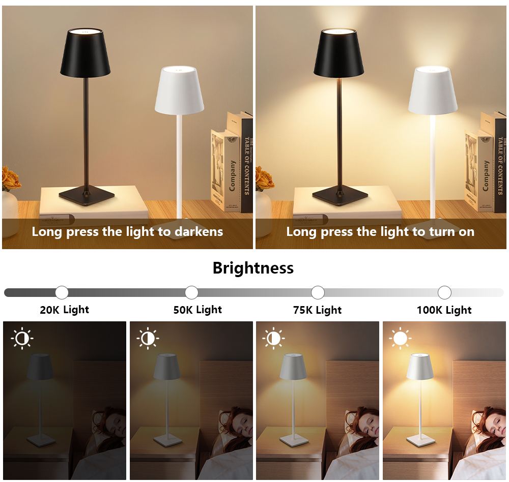 LED 충전식 책상 조명 무선 테이블 램프 무단계 디밍 - Lighting Decor In Room 리뷰 및 가격